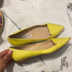 Jimmy Choo Lemon Yellow Flats